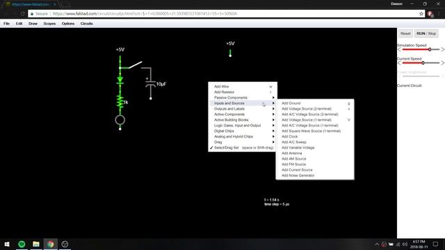 Falstad 1 Creating a Circuit смотреть онлайн
