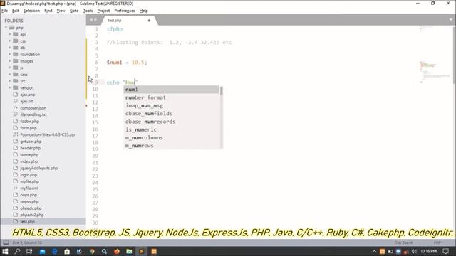 PHP Programs Part-02 | Floating Points | Float Value | Data Type | Variables смотреть онлайн