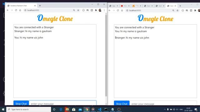 Build a Omegle Website Clone in Node.js Express & Socket.io Full Project (Part-1) Demo смотреть онлайн