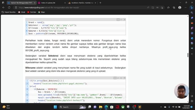 Review Tutorial - Upload File Menggunakan PHP dan MySQLi смотреть онлайн