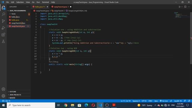 Swap two integers without using a temp variable in java. смотреть онлайн