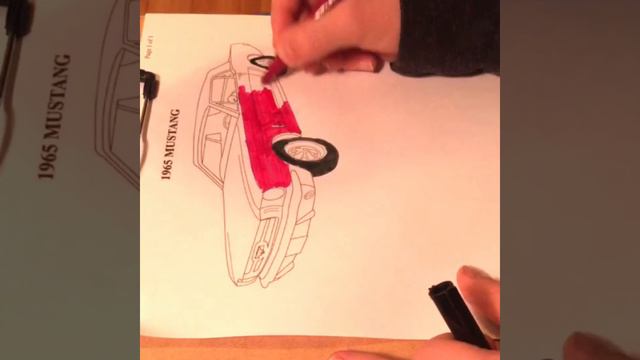 Time lapse of me coloring a 1965 Ford Mustang смотреть онлайн