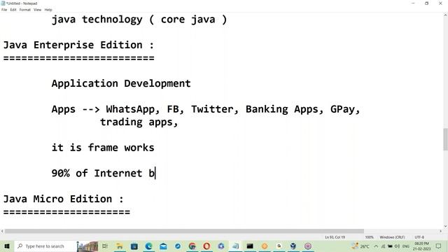 CORE JAVA tutorials || Demo - 2 || by Mr. Nageswar Rao On 21-02-2023 @7:30PM IST смотреть онлайн