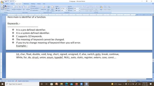 3. C Language |Scope rules of Variables, constants, Identifiers, Keywords, Format Specifiers, Escap смотреть онлайн