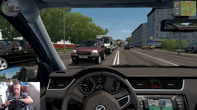 Двигатель перегрелся на Skoda Octavia 1.6 TDI | City Car Driving + Logitech G29