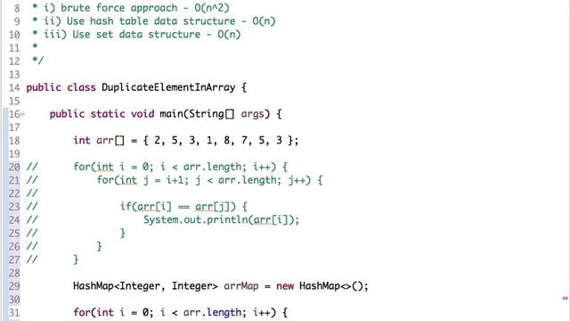 Java Program to Find Duplicate Elements in an Array смотреть онлайн