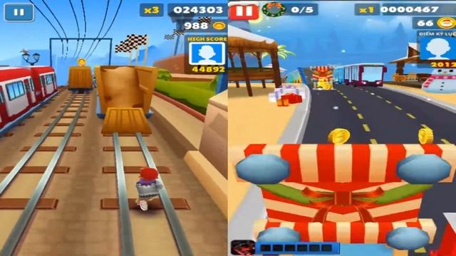 Subway Surfers vs Santa Run - Android Gameplay смотреть онлайн