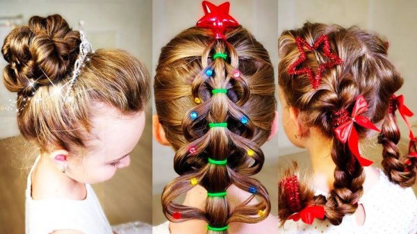 7 Christmas hairstyles! 7 Simple Holiday Hairstyles Tutorial. Quick hairstyles!