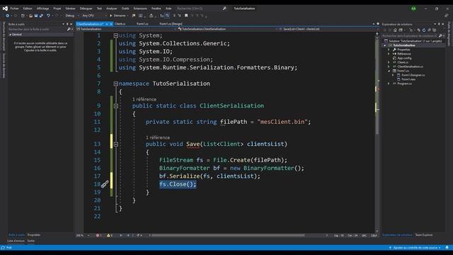 Enregistrer un objet en C# - Sérialisation смотреть онлайн