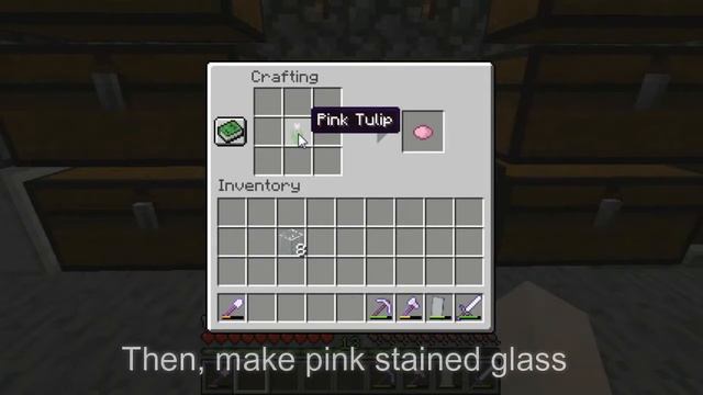 Minecraft Survival: How to Make Pink Stained Glass Pane смотреть онлайн
