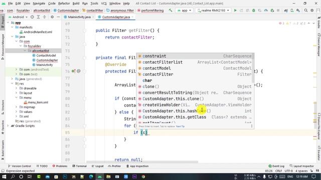 How to search from Android contact list | Search Contact List By Name | android Studio смотреть онлайн