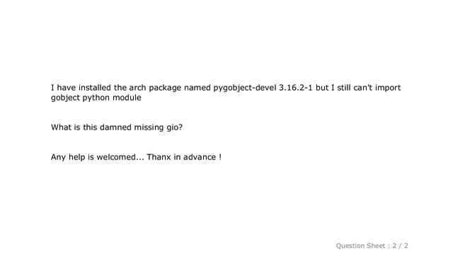 Django : installing PyGObject via pip in virtualenv смотреть онлайн