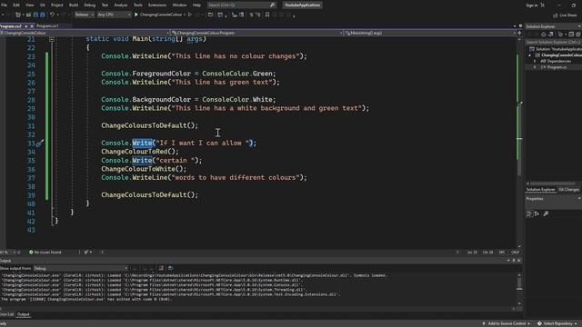 Changing the Color of the Console in Visual Studio 2022 смотреть онлайн