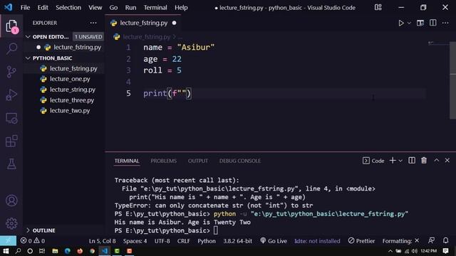 f string in Python Bangla Tutorial смотреть онлайн