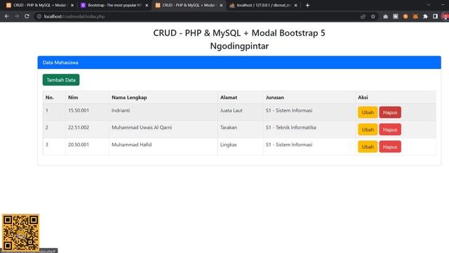 #9 - Hapus Data & Penutup | CRUD PHP & MySQL + Modal Bootstrap 5 смотреть онлайн