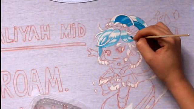 Роспись на футболке. League of Legends. Как рисовать на одежде? смотреть онлайн
