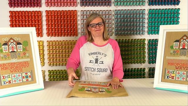 FlossTube #21 - W10 of Quilter's Cottage, How to frame cross stitch with sticky board смотреть онлайн