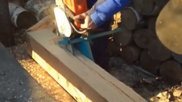 Приспособление для бензопилы для продольного распила древесины. смотреть онлайн