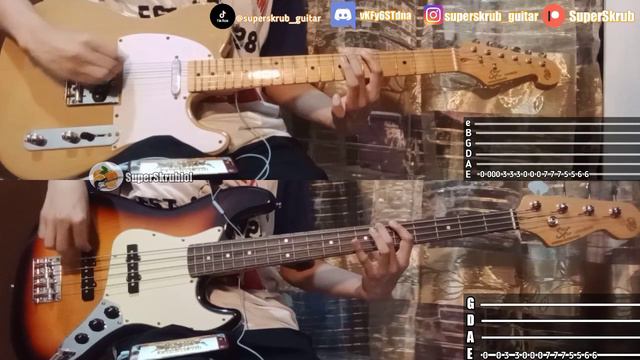Team Fortress 2 Main Theme Guitar and Bass Cover w/ Tutorial tabs смотреть онлайн