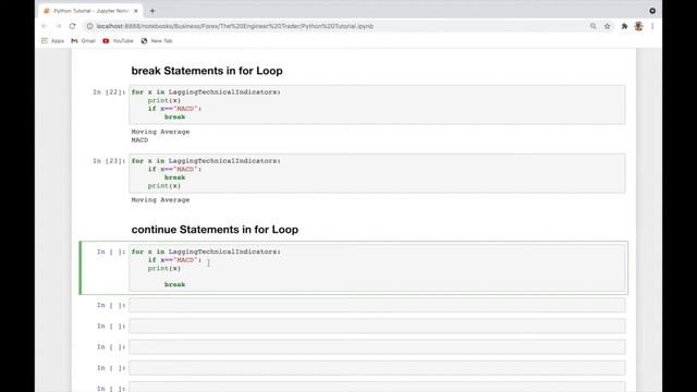 Continue Statements in for Loop | Python Programming FREE Tutorial | Algorithmic Trading смотреть онлайн