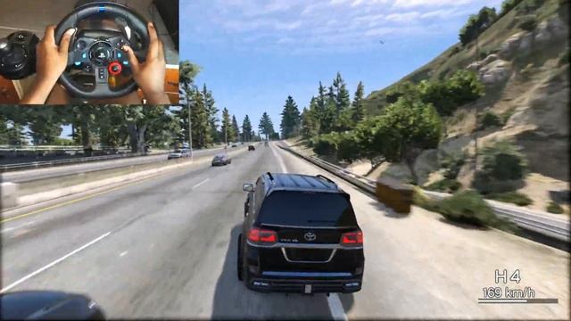 Toyota Land Cruiser POV DRIVE - GTA 5 | Steering Wheel Gameplay смотреть онлайн