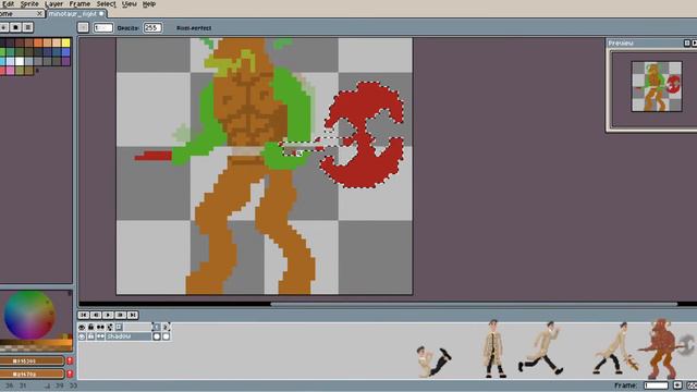 Рисую анимации для игры Aseprite