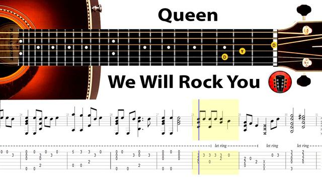 Queen - We Will Rock You / Аранжировка на гитаре. смотреть онлайн