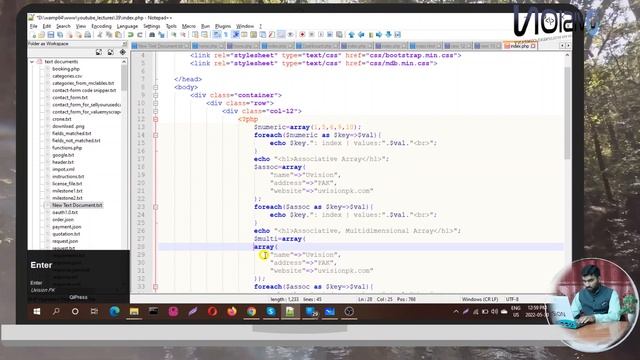Foreach Loop in PHP, Process Multidimensional Associative Array, Class 39 | Backend Development смотреть онлайн