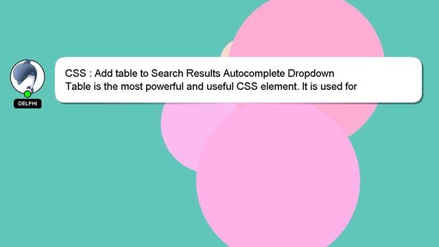 CSS : Add table to Search Results Autocomplete Dropdown смотреть онлайн
