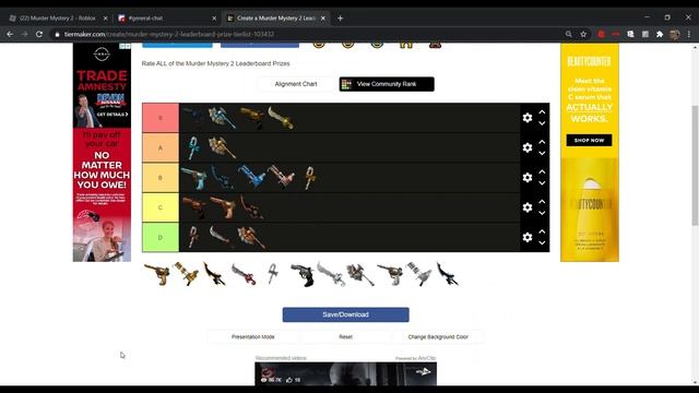 MM2 - Ranking Leaderboard Weapons Tier List! Roblox Murder Mystery 2 (2021) смотреть онлайн
