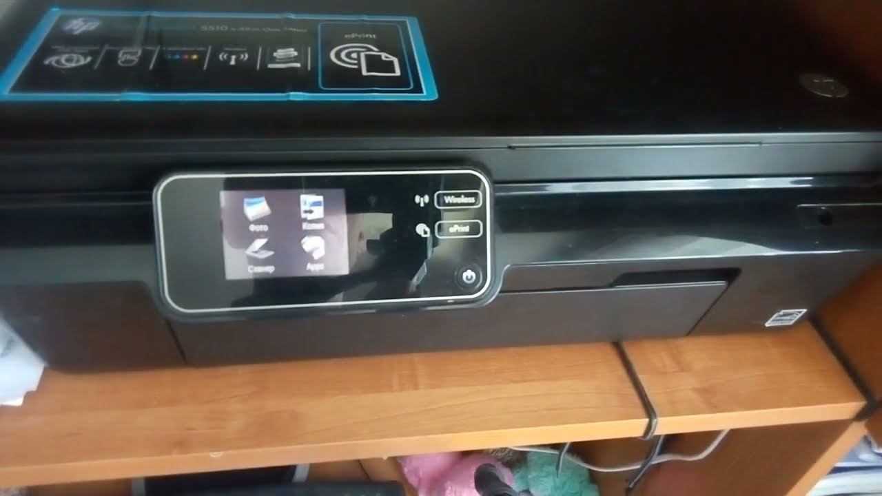 Принтер HP Photosmart 5510 печатает полосами. Заправка чернил в принтер. смотреть онлайн