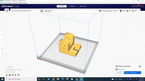 Creating g code file with Cura