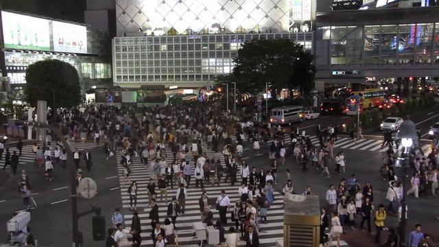Самый оживленный пешеходный переход в мире (Shibuya, Tokyo) смотреть онлайн