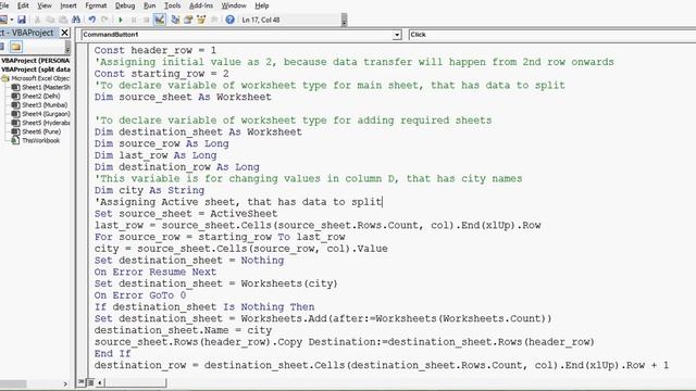 VBA to Split data into multiple sheets - Advance VBA Tutorial by Exceldestination смотреть онлайн