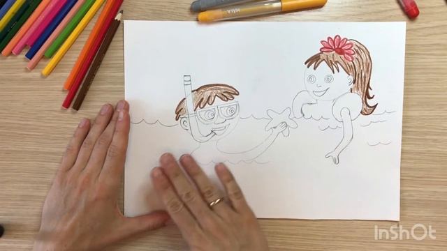 Летние каникулы. Рисунок как я провел лето. Рисунок на тему лето. Детский рисунок как я провел лето смотреть онлайн
