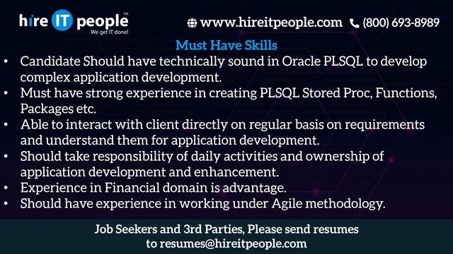 Analyst Jobs | Oracle Jobs | PL/SQL Jobs | Charlotte, NC | Job ID: 33567 | смотреть онлайн