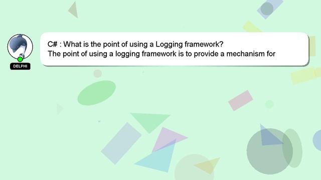 C# : What is the point of using a Logging framework? смотреть онлайн