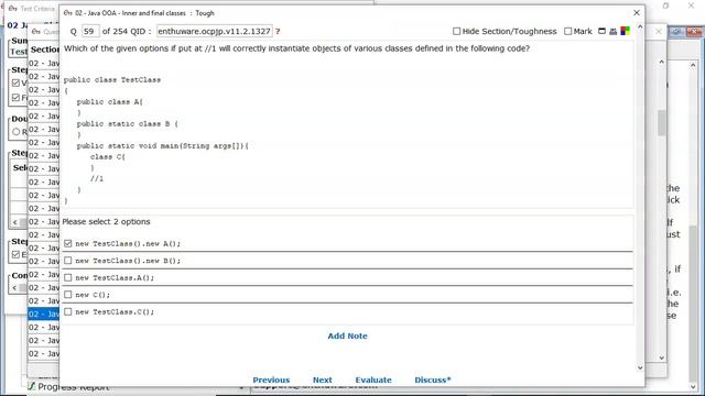 How to instantiate local, inner and static nested classes. (enthuware.ocpjp.v11.2.1327) смотреть онлайн