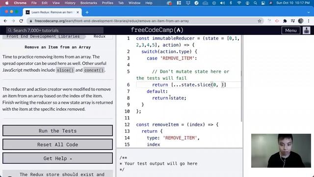 Remove an Item from an Array (Front End Development Libraries) freeCodeCamp tutorial смотреть онлайн