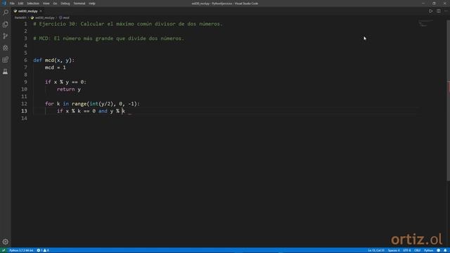 Python - Ejercicio 30: Calcular el Máximo Máximo Común Divisor (MCD) de Dos Números смотреть онлайн