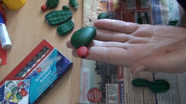 DIY Кактус из камней/Декор комнаты/ROOMDECOR/ Kakteen Aus Steinen Selber Bemahlen/Cactus