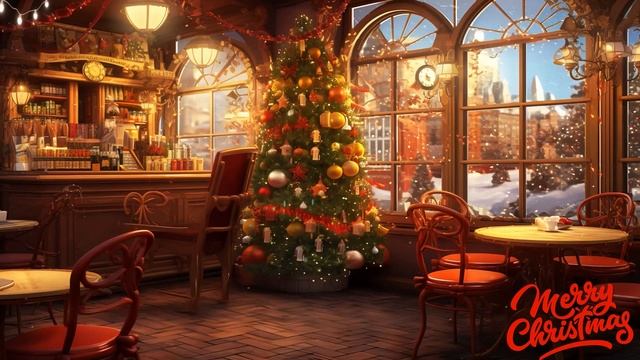 Christmas Coffee Shop Ambience ? Christmas Ambience With Smooth Christmas Jazz Music On Snowy Day