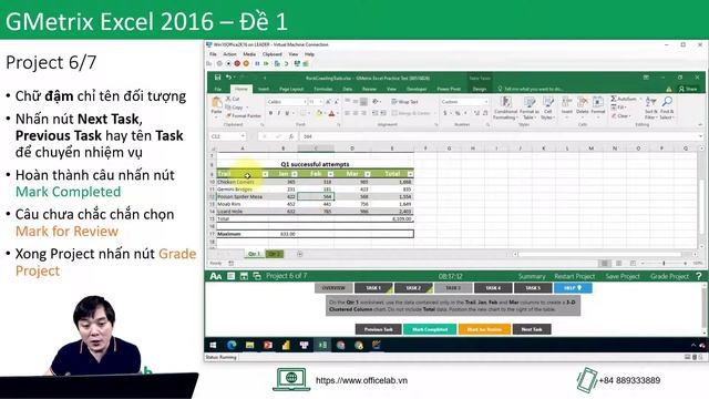 Giải đề MOS Excel 2016 77-727 - Project 6 смотреть онлайн
