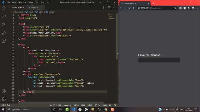 Email Validation Check Using Vanilla Javascript | How To Check Email Valid or Not смотреть онлайн