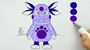 Раскраска, учим цвета, Лунтик. Coloring pages for children.