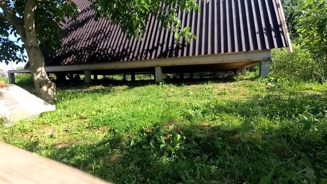 6 "Зашиваем" пол и фронтоны, победа над крышей A-frame Бани 6х8 смотреть онлайн