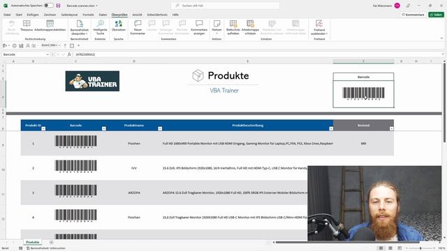 Barcode scannen und Produkt aus Datenbank anzeigen (+ kostenloser Download) | Excel VBA смотреть онлайн