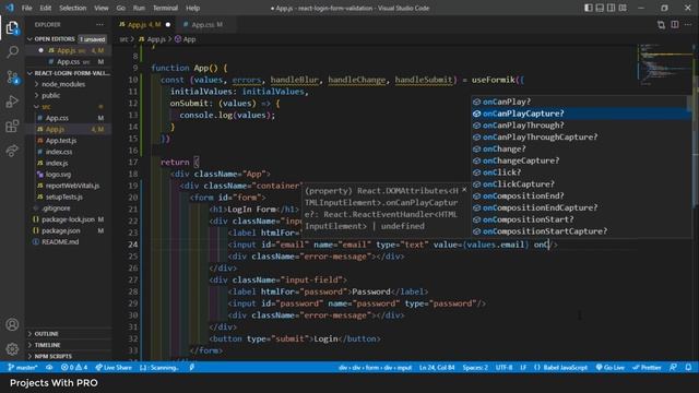 Login Form Validation In React JS смотреть онлайн
