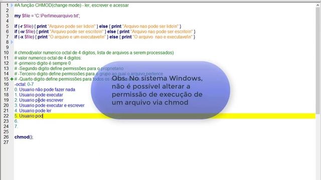 Explicando a função CHMOD e seus valores octais em Perl смотреть онлайн