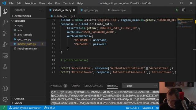 Amazon Cognito with Python - Login auth and get user data back based on cognito accessToken смотреть онлайн